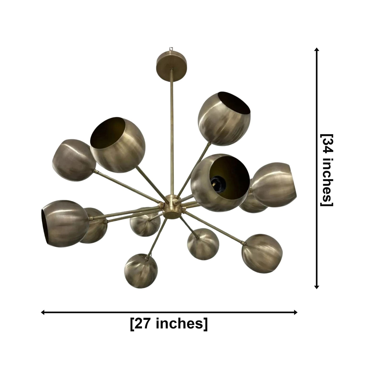 Size guide for Brussels Sculptural Globe Chandelier – 12 Light – 27 Inch – Model 62095