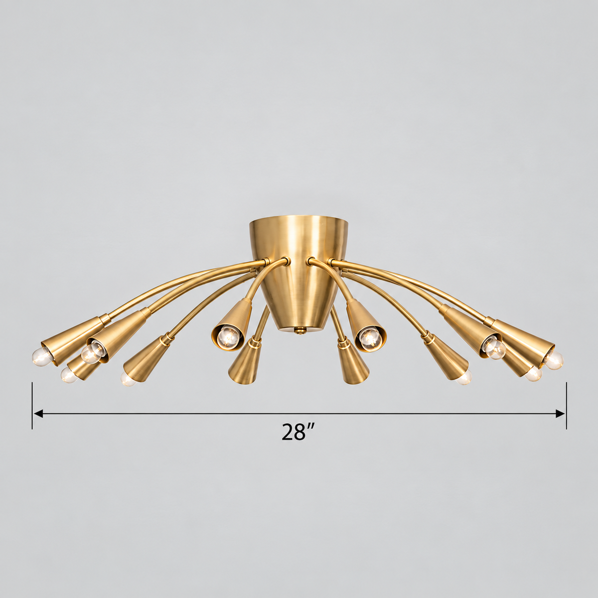 Size guide for Cairo Sculptural Gooseneck Chandelier – 12 Light – 28 Inch – Model 62335
