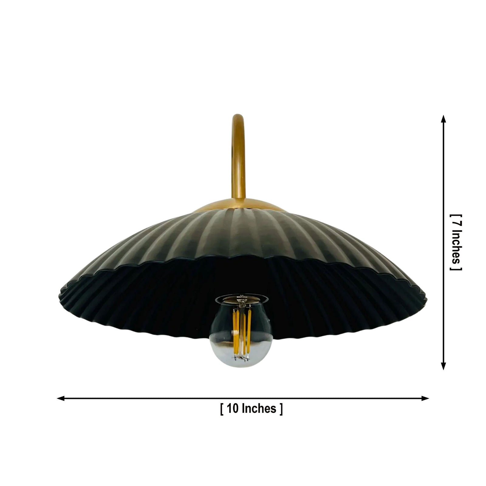 Size guide for Cambria Fluted Dome Wall Sconce – 1 Light – 10 Inch – Model 32785