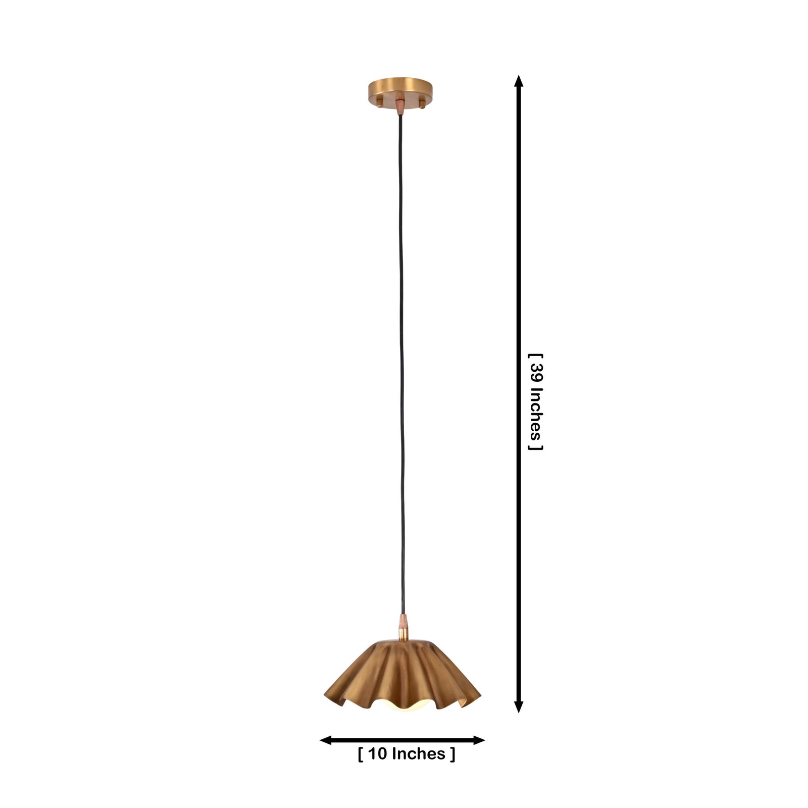 Size guide for Cambria Fluted Petal Pendant Light – 1 Light – 10 Inch – Model 33226