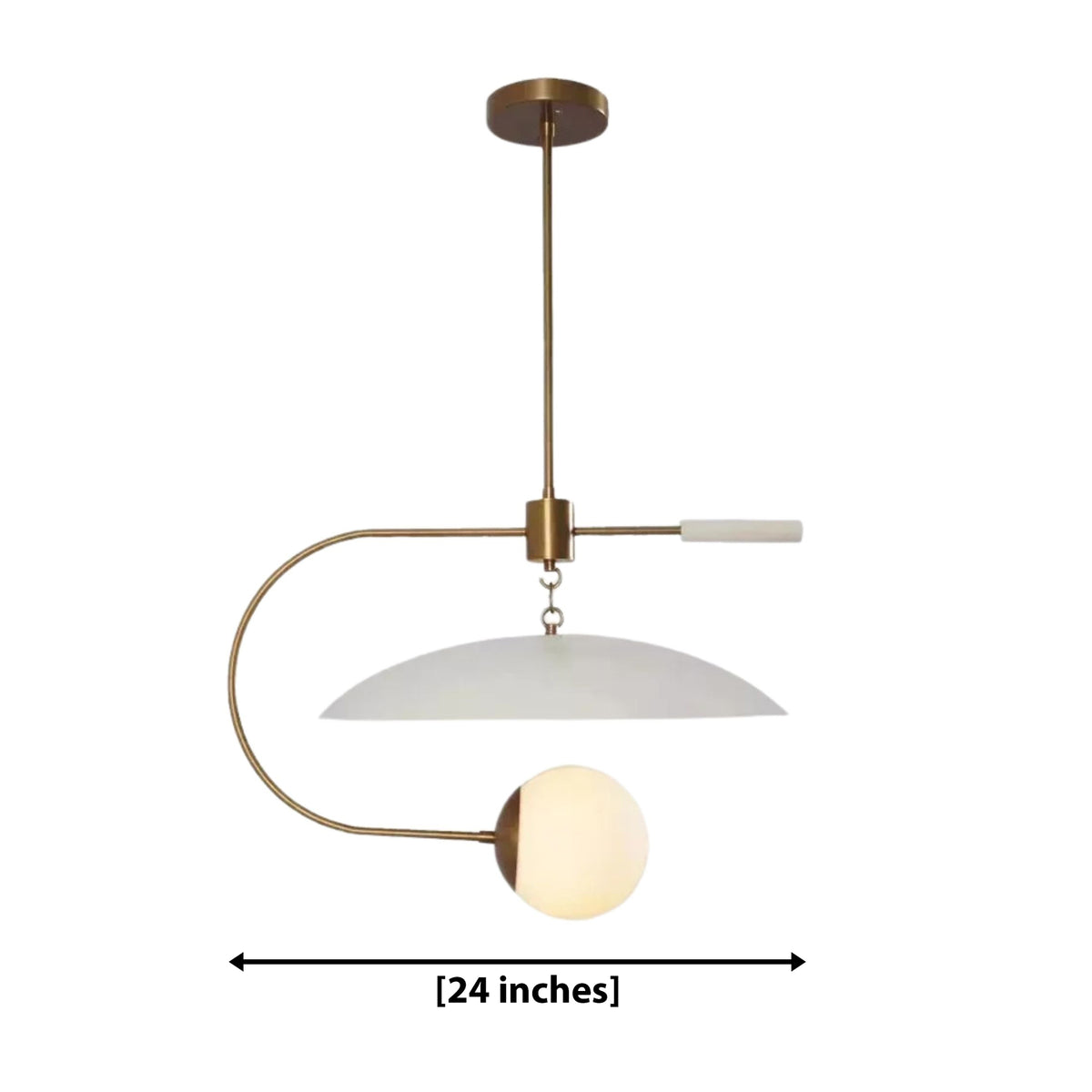 Size guide for Cannes Sculptural Balance Chandelier – 1 Light – 24 Inch – Model 62285