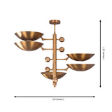 Dimension diagram of Como Orbital chandelier showing 34-inch width and 27-inch overall height.