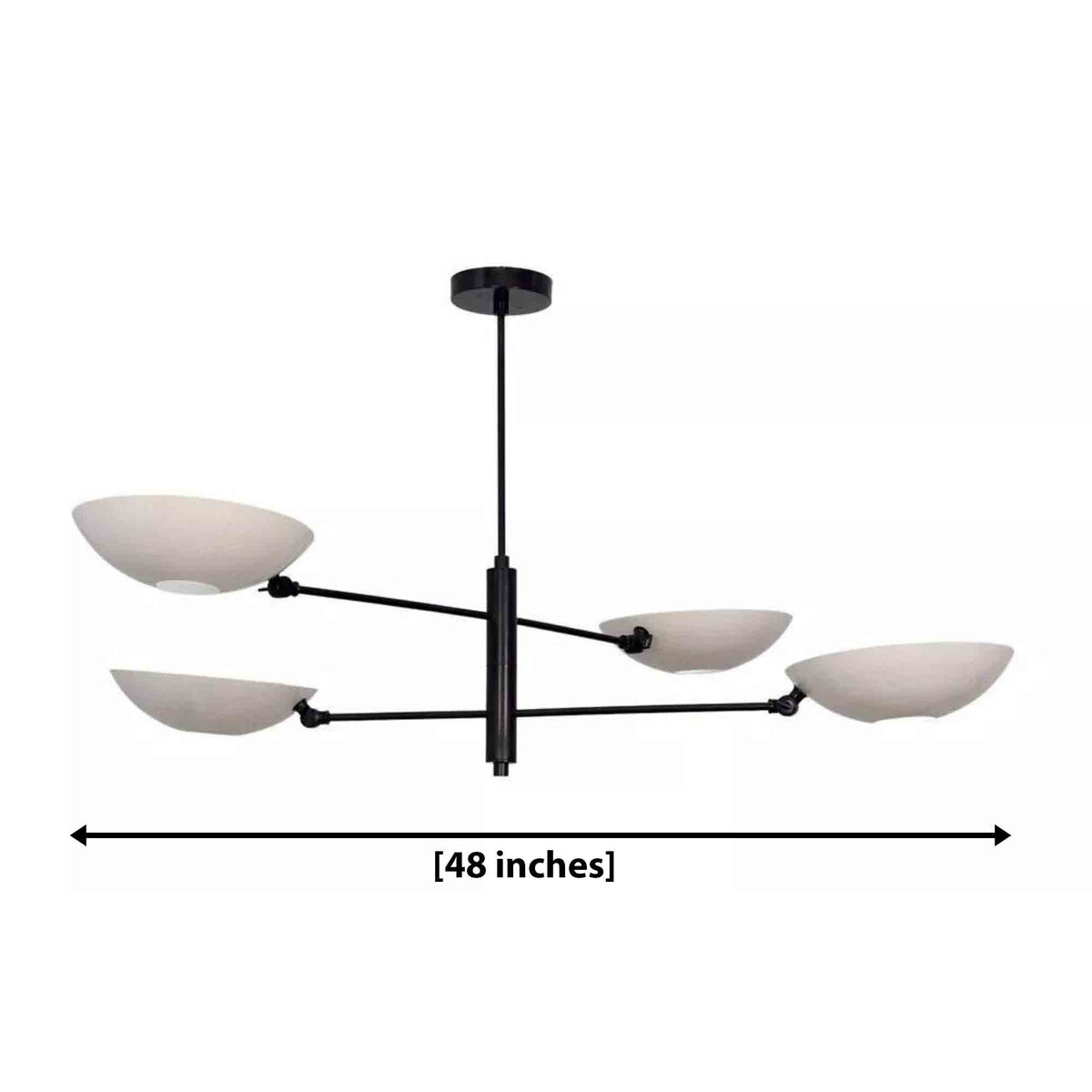 Size guide for Como Sculptural Bowl Chandelier – 4 Light – 48 Inch – Model 62310