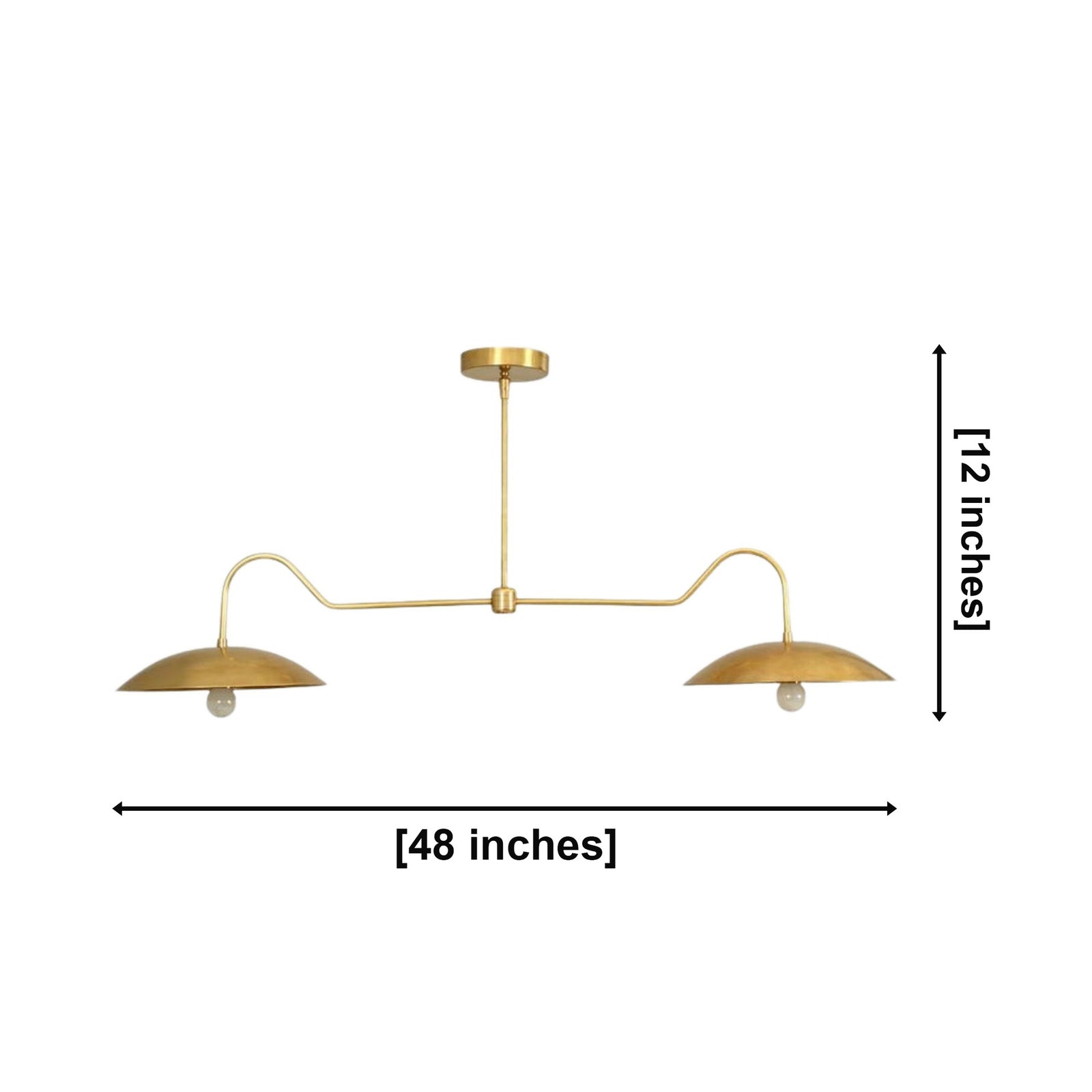 Size guide for Cordoba Linear Dome Chandelier – 2 Light – 48 Inch – Model 62074