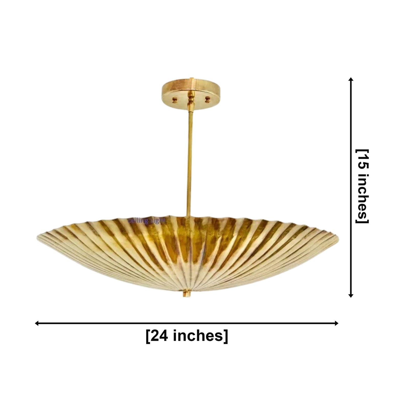 Size guide for Crete Fluted Bowl Chandelier – 5 Light – 24 Inch – Model 62087