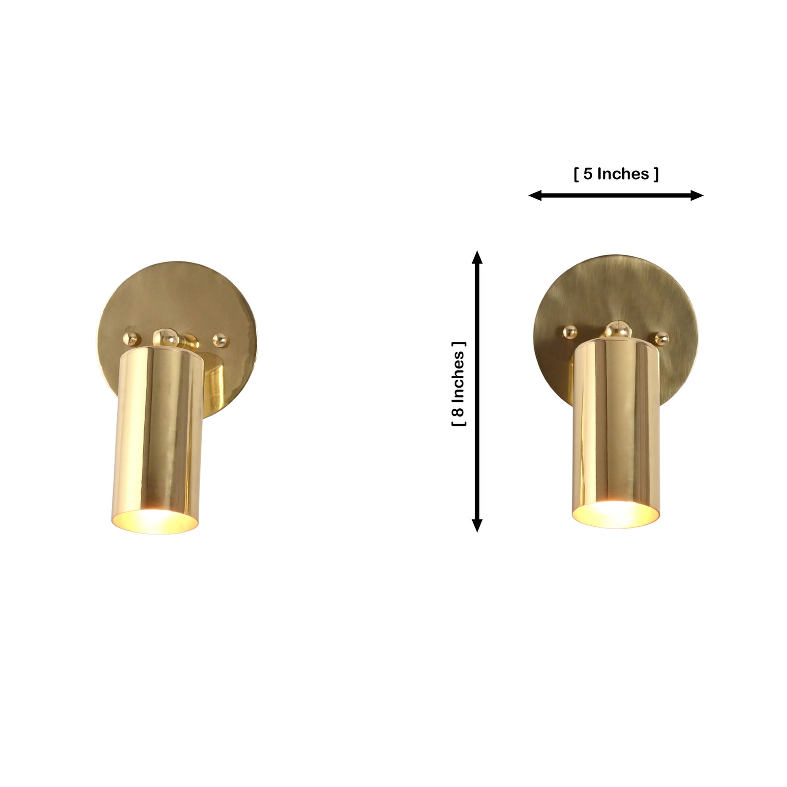 Size guide for Milan Modern Antique Brass Cylinder Wall Sconce – 1 Light – 8 Inch – Model 32679