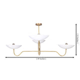 Dimension diagram of Florence Curved Arm chandelier showing 49-inch width and 23-inch overall height.