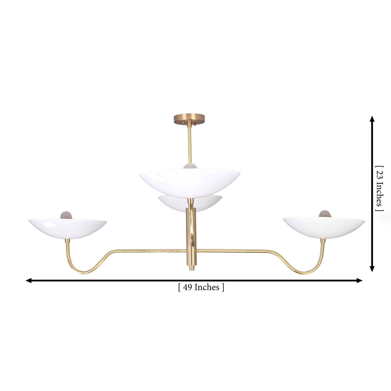 Size guide for Florence Curved Arm Chandelier - 4 Lights - 49 Inch - Model 32358