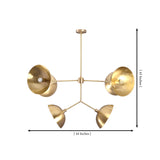 Florence Disc Orbital Chandelier dimension image showing 44 inch width and 43 inch overall height.