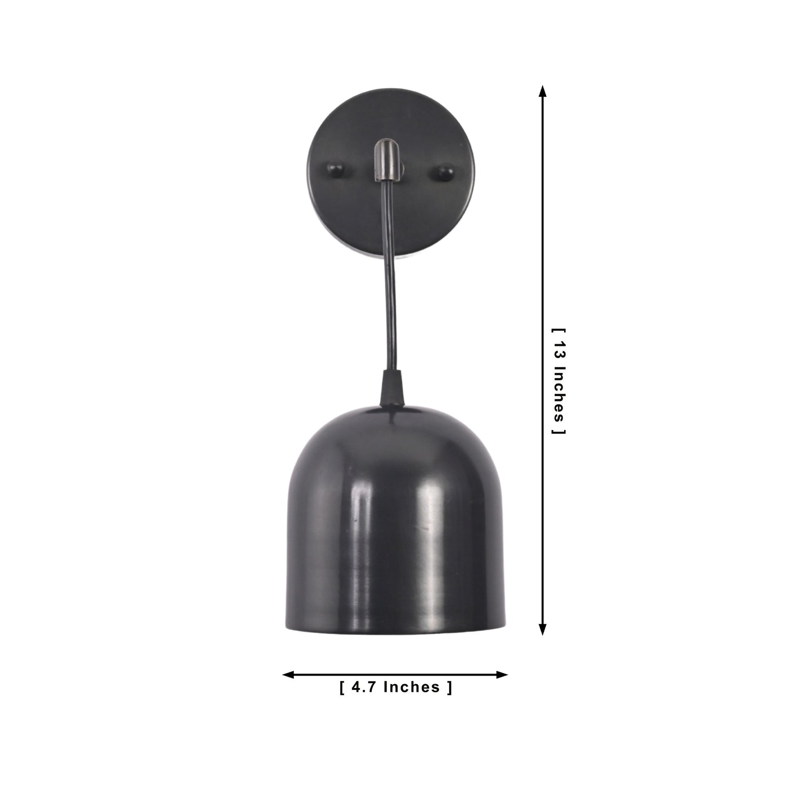 Size guide for Harlow Modern Black Dome Wall Sconce – Single Light – 13 Inch – Model 32796