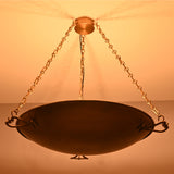 Warm ambient lighting view of the Hudson Artisan Bowl Chandelier creating soft indirect ceiling illumination with an elegant suspended bowl.