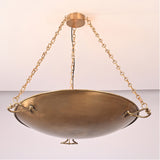 Bottom perspective of the Hudson Artisan Bowl Chandelier highlighting the handcrafted bowl, decorative branch supports, and elegant suspended profile.