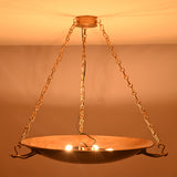 Interior view of the Hudson Artisan Bowl Chandelier showing the concealed light source within the handcrafted suspended bowl.