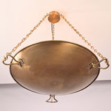 Underside view of the Hudson Artisan Bowl Chandelier displaying its wide handcrafted metal bowl with sculptural branch-inspired details.