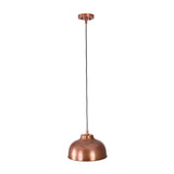 Rear view of Hudson copper dome pendant light showcasing the handcrafted copper dome and adjustable suspension.