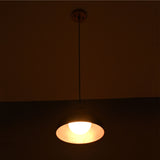 Hudson copper dome pendant light displaying warm downward illumination through the wide copper shade.