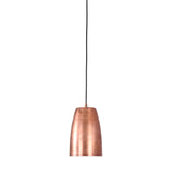 Close-up of Hudson brushed copper bell pendant shade with smooth handcrafted finish and warm metallic texture