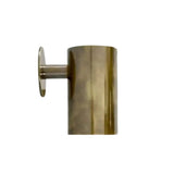 Side profile of the Hudson solid brass cylinder wall sconce highlighting its compact cylindrical design and wall projection.