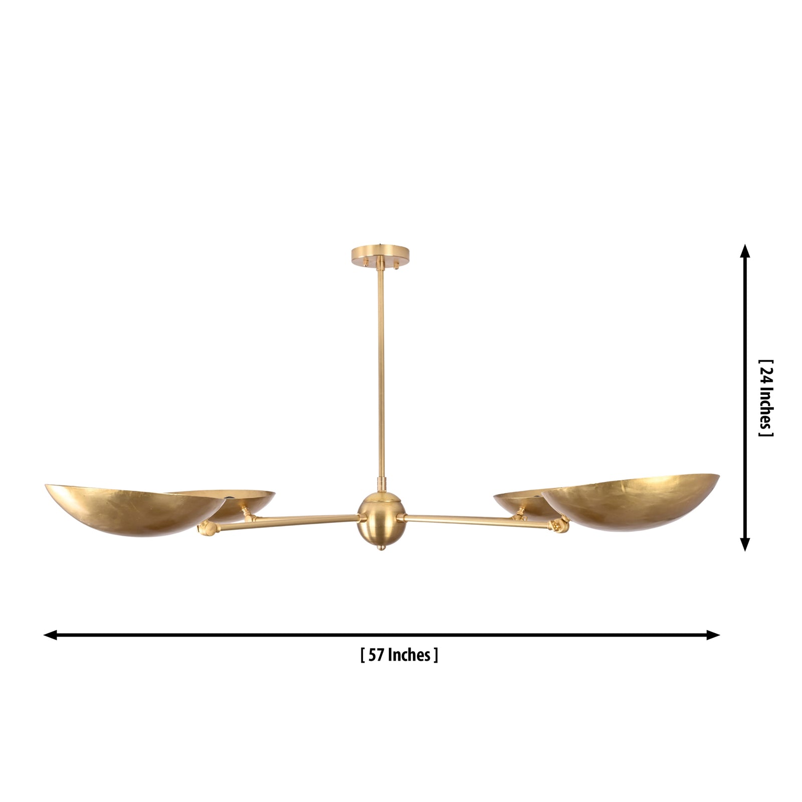 Size guide for Hudson Modern Quad Bowl Chandelier – 4 Lights – 57 Inch – Model 33153