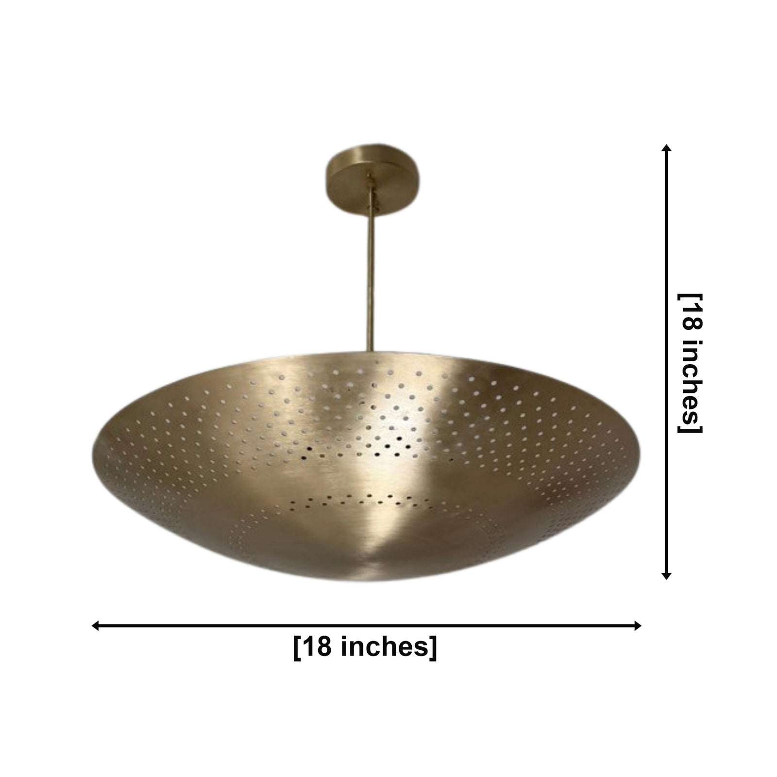 Size guide for Ibiza Perforated Disc Chandelier – 5 Light – 18 Inch – Model 62079