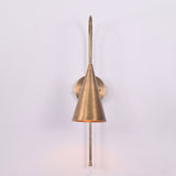 Front view of Liora Cone Loop Wall Sconce with tall loop design, cone shade, and slim lower rod.