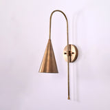 Liora Cone Loop Wall Sconce shown from the side with arched loop arm and tapered cone shade.