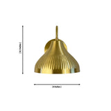 Dimensions of the Luna Fluted Dome Wall Sconce showing an 8-inch shade diameter and 8.5-inch overall height with a handcrafted fluted metal shade.