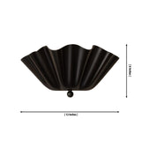 Dimensions of the Luna Fluted Scalloped Flush Mount Ceiling Light measuring 12 inches in diameter by 6 inches high with a handcrafted fluted shade.