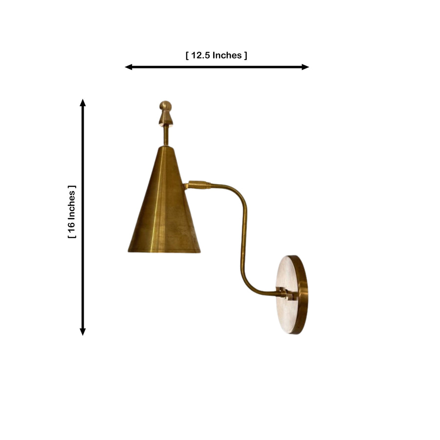 Luna Modern Tapered Cone Wall Sconce installed above a wooden desk in a cozy home office, providing warm focused illumination while complementing classic and modern interiors.