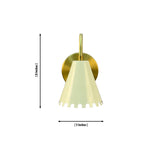 Dimension diagram of the Luna Scalloped Cone Wall Sconce showing 8-inch overall height and 5-inch shade width.