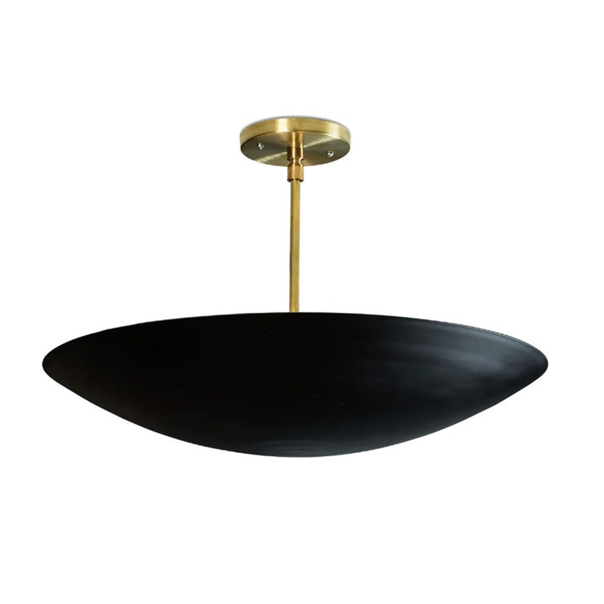 Madrid 5 light black metal bowl chandelier with elegant brass downrod and canopy displayed on a clean white background.