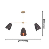 Mallorca 4 light cone chandelier dimensions showing 24 inch width and 25 inch overall height.