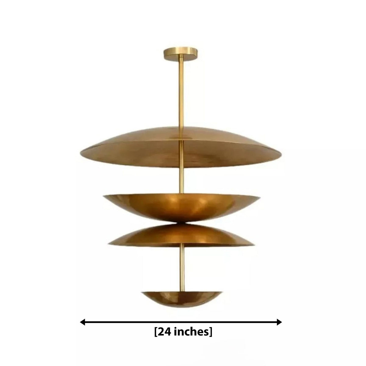 Size guide for Mallorca Sculptural Tiered Disc Chandelier – 8 Light – 24 Inch – Model 62225
