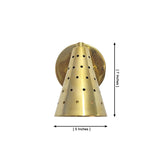 Milan perforated cone wall sconce dimensions – 7 inch height and 5 inch width – Model 32771