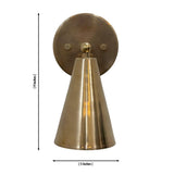 Dimension drawing of the Milan adjustable cone wall sconce measuring 9 inches in height and 5 inches in width.