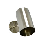 Close-up view of Milan wall sconce featuring cylindrical metal shade and round mounting canopy, Model 32752