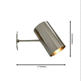 Milan angled cylinder wall sconce dimensions showing 7 inch projection and 6.5 inch height, Model 32752