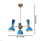 Milan Azure 6 light chandelier dimensions showing 23.7 inch width and 15.8 inch fixture height.