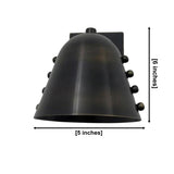 Milan black dome wall sconce dimensions showing 6 inch height and 5 inch shade width, Model 32815