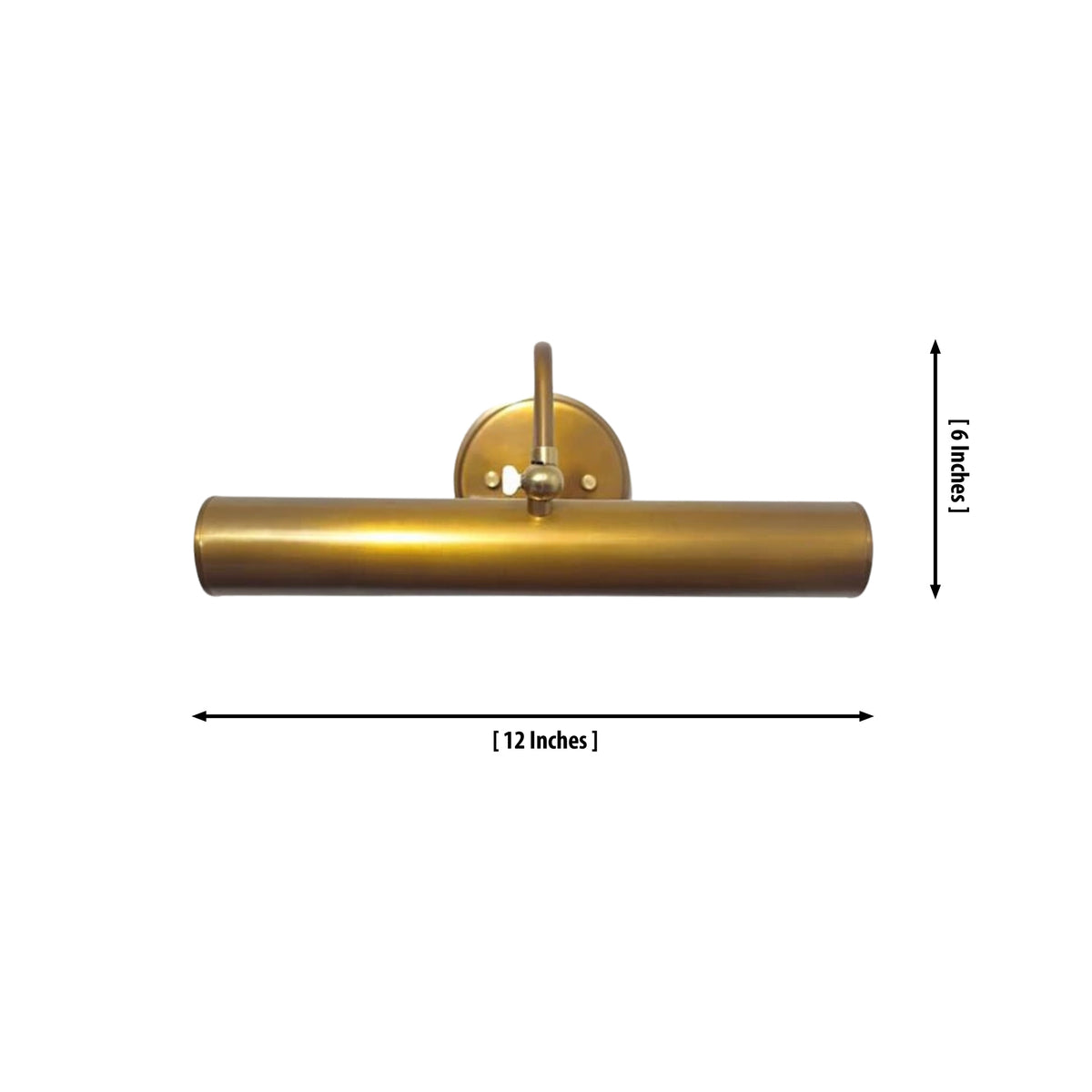 Milan classic picture light dimension view showing 12 inch width and 6 inch height – Model 32747