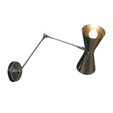 Milan double cone 2 light swing arm wall sconce illuminated with perforated metal shade and adjustable arm – Model 32818