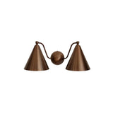 Straight front view of Milan 20-inch double cone wall sconce with balanced two-light design – Model 32755