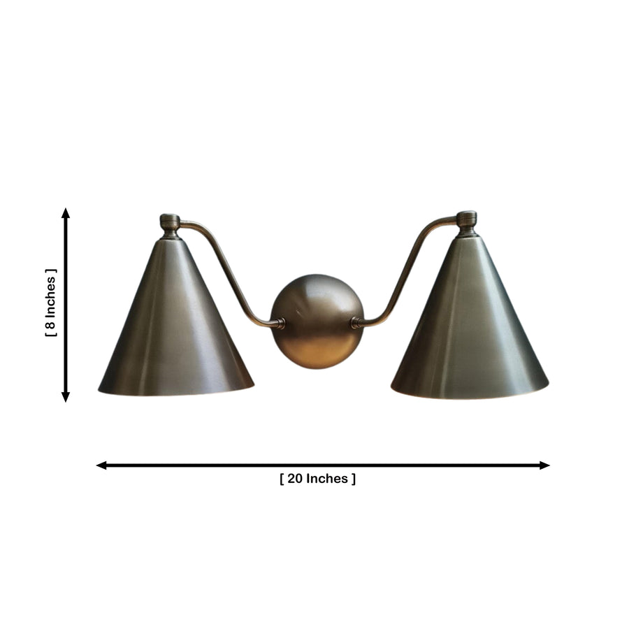 Milan 2-light double cone wall sconce installed above a console table in a warm traditional interior – Model 32755