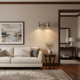 Milan 2-light wall sconce with elongated dome shades in polished silver finish, angled view, Model 32812