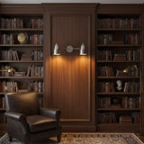 Milan double dome 2-light wall sconce in polished silver finish, front view, Model 32812