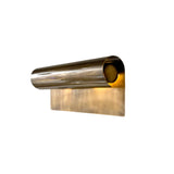 Front view of the Milan Modern Picture Light handcrafted from solid brass with a sleek cylindrical shade and minimalist wall-mounted design.