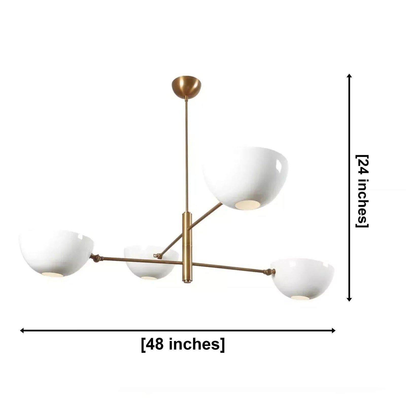 Size guide for Milan Opal Bowl Chandelier – 4 Light – 48 Inch – Model 62044