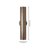 Milan perforated cylinder wall sconce dimensions showing 10 inch height and 5 inch width.