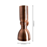 Milan sculpted hourglass 2-light wall sconce dimensions showing 14 inch height and 6 inch width in copper finish.