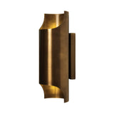 Milan sculptural wall sconce with brushed brass finish and curved up and down openings – Model 32807